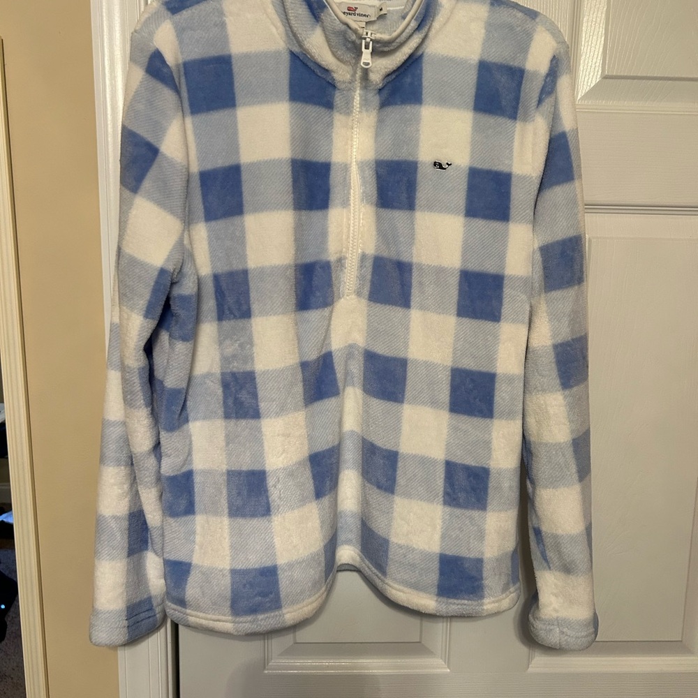 Vineyard Vines Blue and White quarter zip